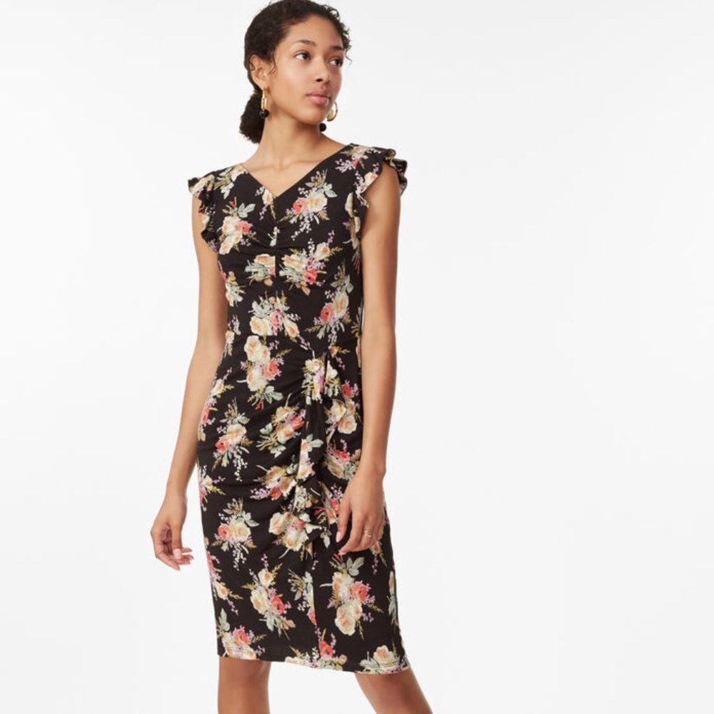 BNWT Rebecca Taylor Floral Bouquet Jersey Dress-XS